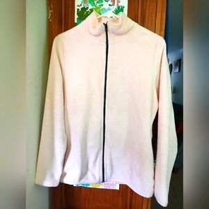 COPY - Women's Baby Pink Fleece Zip Up Jacke. Size L.